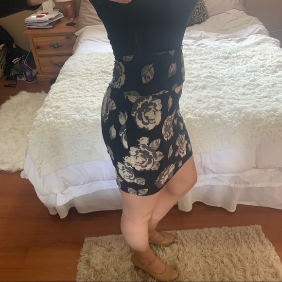 Cute & Classy Black with Beige Floral Skirt by Talula - Picture 5 of 11